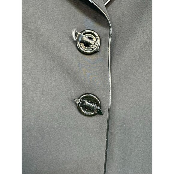 Tahari Arthur S. Levine Womens Blazer Size 12 Black Piped Trim - Picture 4 of 12